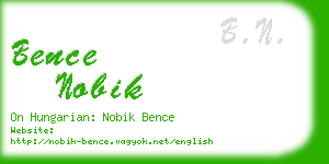 bence nobik business card